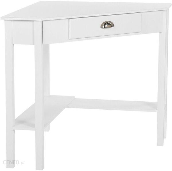 Beliani Biurko Narożne 80 X 70 Cm Białe Lacey