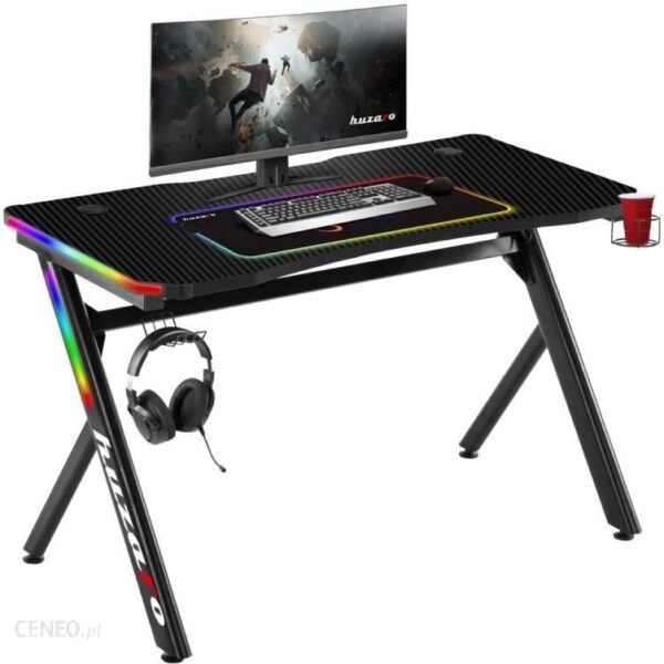 Biurko Gamingowe Dla Gracza Rgb Led Komputerowe Hero 4.5