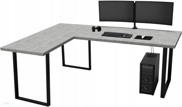Biurko Loft Gamingowe Narożne Lewe Sr Beton 36Mm