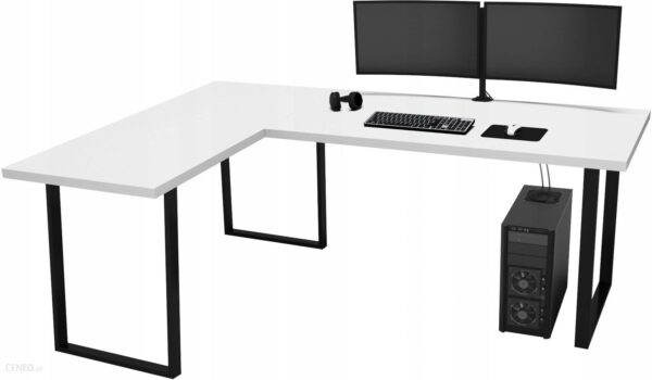 Biurko Loft Gamingowe Narożne Lewe Sr Białe 36Mm