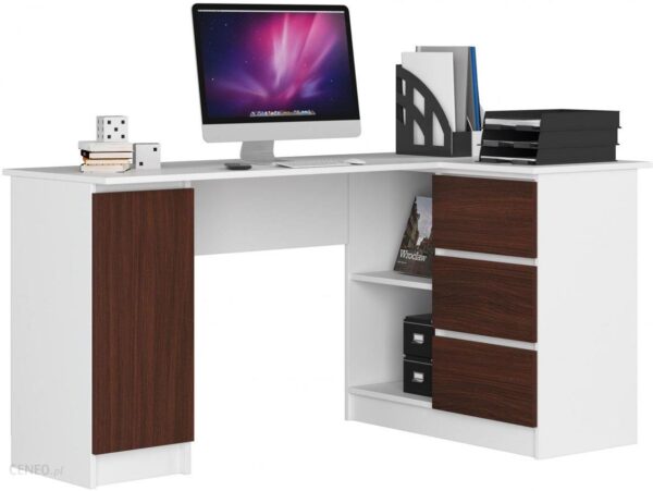 Biurko Minimalistyczne Biały + Wenge Osmen 4X