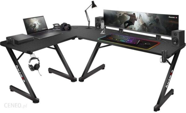 Biurko Narożne Gamingowe Dla Gracza Komputerowe Hero 7.0 Czarne