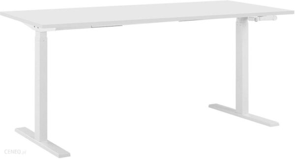 Biurko regulowane manualnie 160 x 72 cm białe UPLIFT II