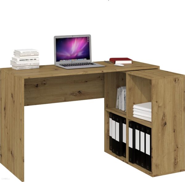 Biurko Topeshop Narożne Biurko Plus Regał Malax 2X2 Dąb Artisan