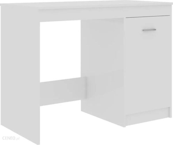 Biurko Wysoki Połysk Białe 100X50X76 Cm Płyta Wiórowa