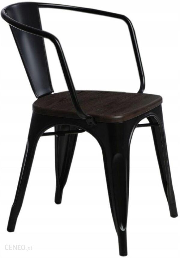 D2.Design Krzesło Paris Arms Wood Czarne Sosna Szc Zotkowana