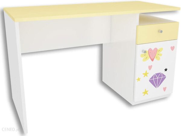 Elior Biało-Żółte Biurko Dla Dziecka Lili 3x3 Żółty