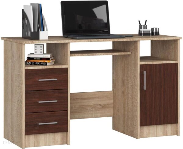 Elior Biurko Do Gabinetu Dąb Sonoma + Wenge Delian 2X