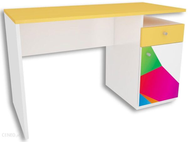 Elior Biurko Dziecięce Z Kolorową Grafiką Elif 3X 5 Kolorów Biały