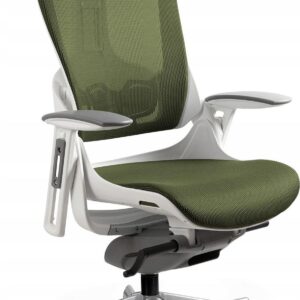 Ergonomiczny Fotel Wau 2 Biały Siatka Olive Nw46