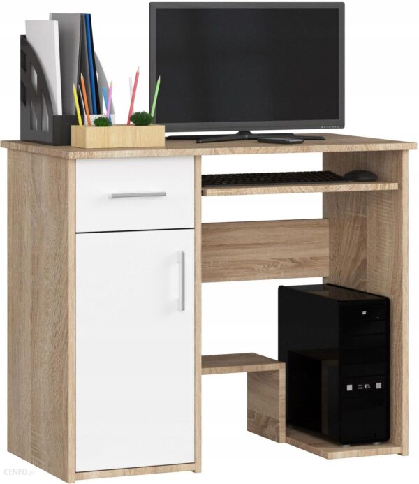 Meble Biurko Komputerowe Jay 90Cm Sonoma Białe