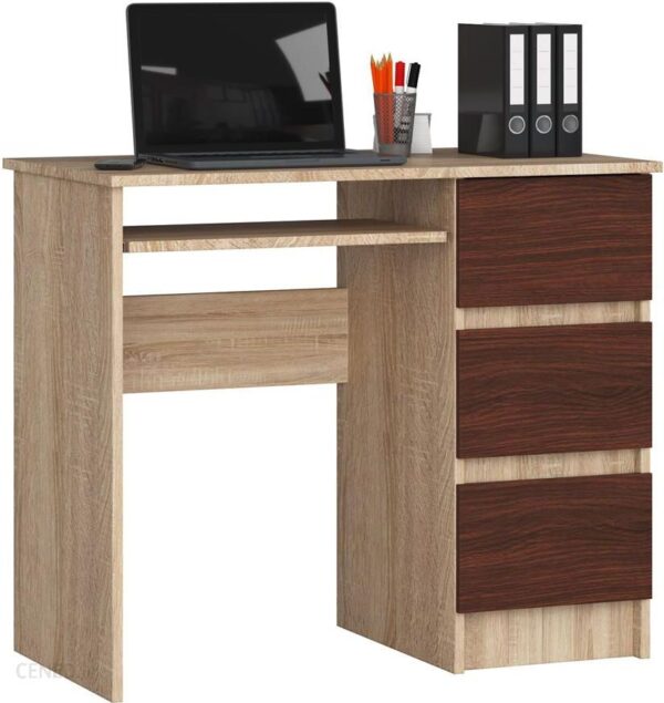 Nowoczesne Biurko Do Gabinetu Miren 4X Dąb Sonoma + Wenge