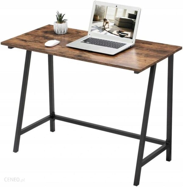 Songmics Biurko Komputerowe Czarny + Brąz 100X50X75Cm