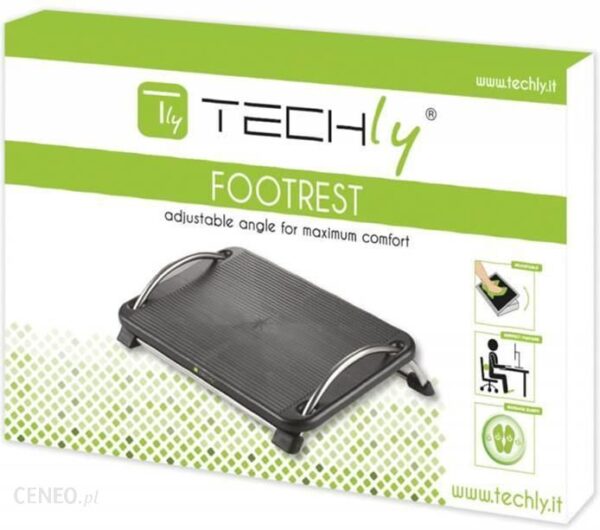 Techly Podnóżek ergonomiczny z regulacją kąta pochylenia czarny 305564