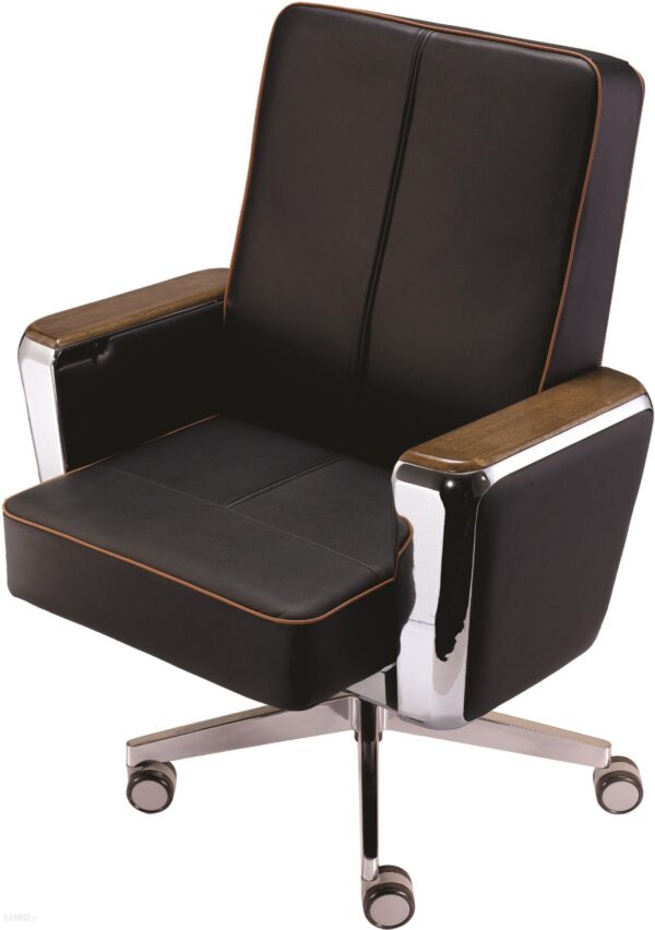 Unique Fotel Biurowy Regent Low Skóra Naturalna 687B-Fl-4-Hl Czarny