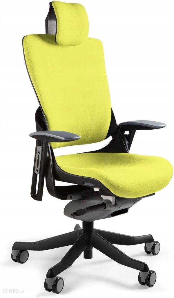 Unique Fotel Wau 2 Czarny Stelaż Z Tkaniną Bl410 Mustard