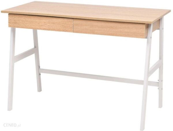 Vidaxl Biurko 110 X 55 X 75 Cm Kolor Dębowy I Biały