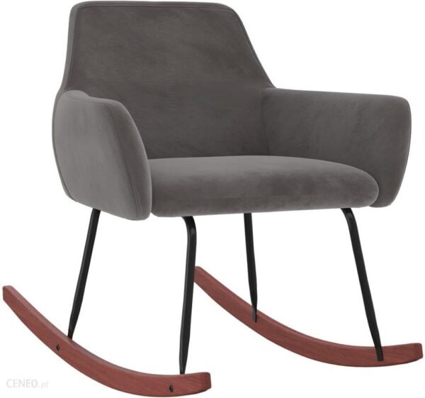 Vidaxl Fotel Bujany Ciemnoszary Tapicerowany Aksamitem (331141)