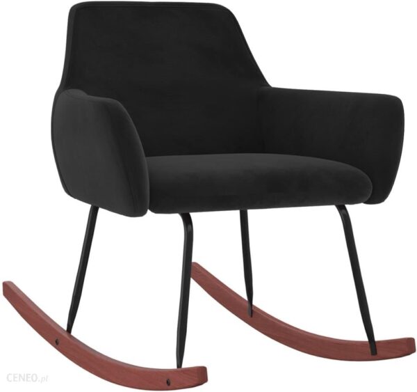 Vidaxl Fotel Bujany Czarny Tapicerowany Aksamitem (331146)