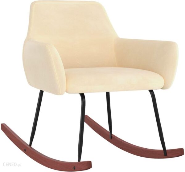 Vidaxl Fotel Bujany Kremowy Tapicerowany Aksamitem (331149)