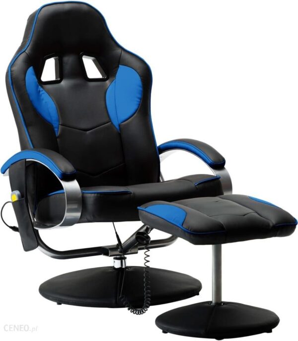 Vidaxl Fotel Do Masażu Z Podnóżkiem Niebieski (249329)
