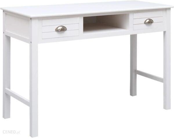 Vidaxl Lumarko Biurko Białe 110x45 76 Cm Drewniane