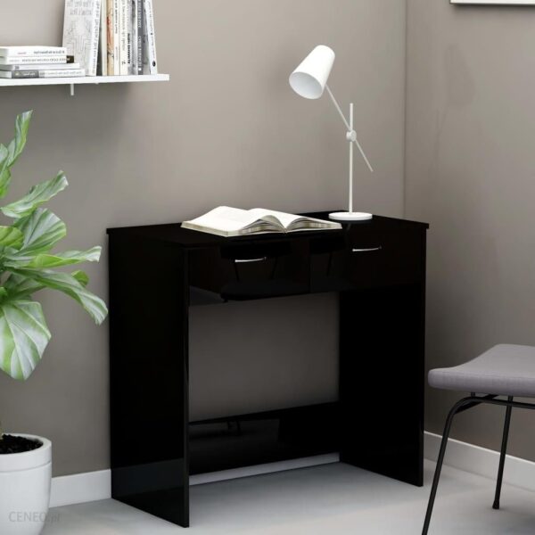 Vidaxl Lumarko Biurko Czarne Na Wysoki Połysk 80X40X75 Cm Płyta Wiórowa