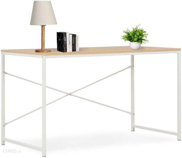 Vidaxl Lumarko Biurko Komputerowe Białe I Dębowe 120x60 70cm