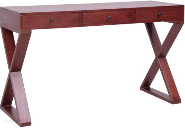 Vidaxl Lumarko Biurko Komputerowe Brązowe 132x47 77 Cm Lity Mahoń