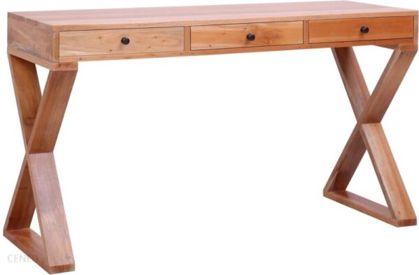 Vidaxl Lumarko Biurko Komputerowe Naturalne 132x47 77 Cm Lity Mahoń