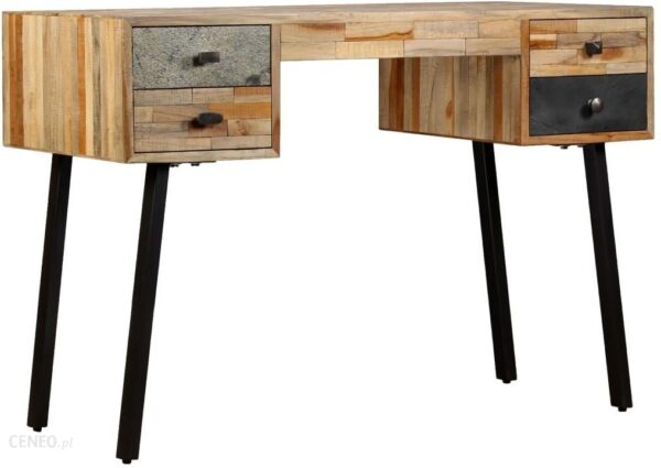 Vidaxl Lumarko Biurko Lite Drewno Tekowe Z Odzysku 110x50 76cm