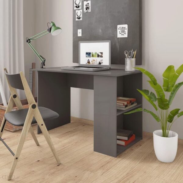 Vidaxl Lumarko Biurko Na Wysoki Połysk Szare 110X60X73 Cm Płyta Wiórowa
