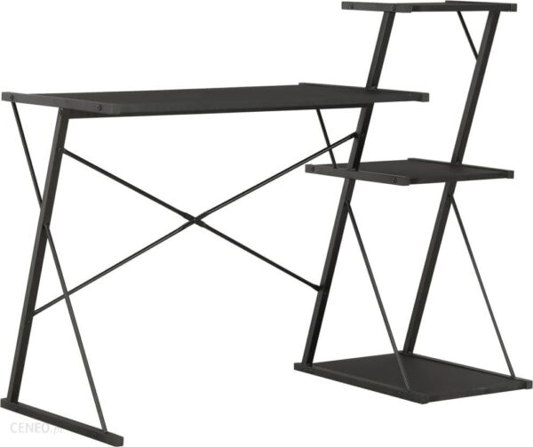 Vidaxl Lumarko Biurko Z Półką Czarne 116X50X93cm