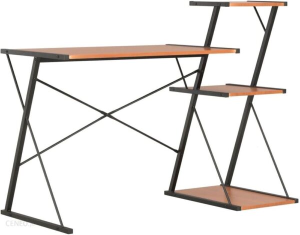 Vidaxl Lumarko Biurko Z Regałem Czarno-Brązowe 116x50 93cm
