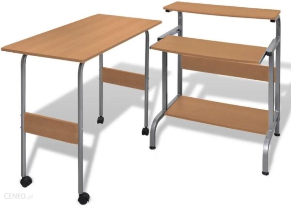 Vidaxl Lumarko Zestaw Biurko Komputerowe + Stół Brązowe
