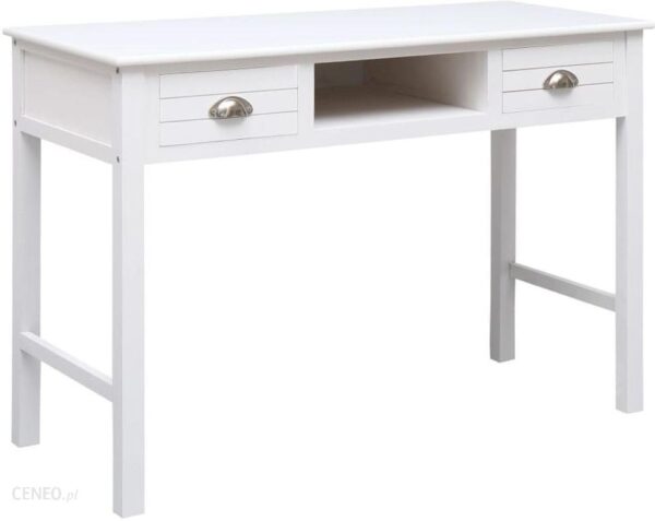 Webhiddenbrand Biurko Białe 110 X 45 76 Cm Drewniane