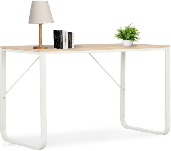 Webhiddenbrand Biurko Komputerowe Biało-Dębowe 120 X 60 73 Cm